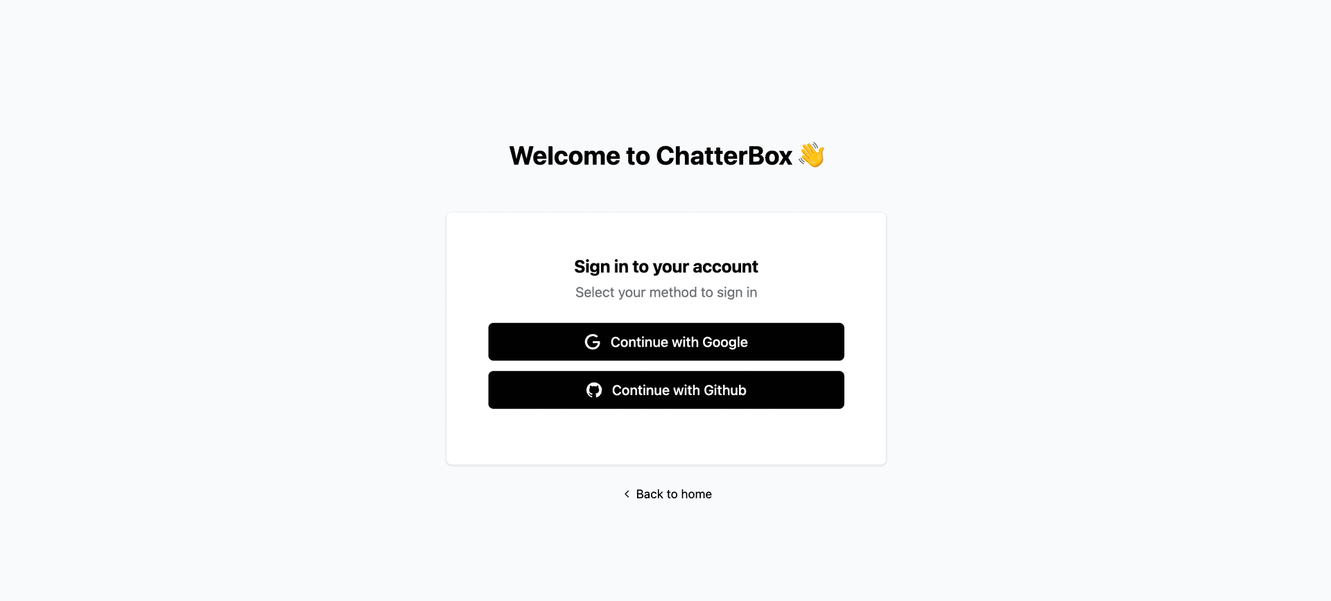 ChatterBox homepage